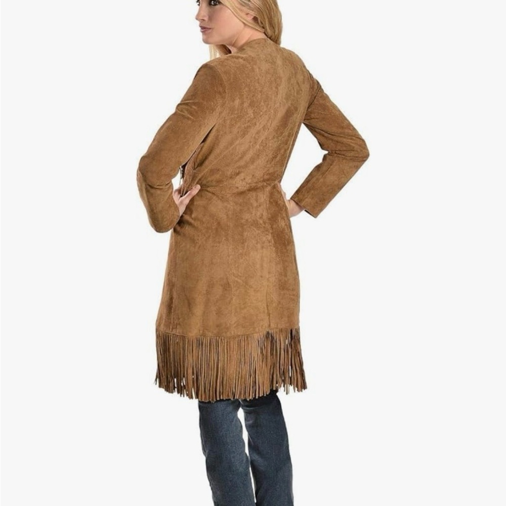Scully Brown Suede Maxi Fringe Jacket - Picture 2 of 10